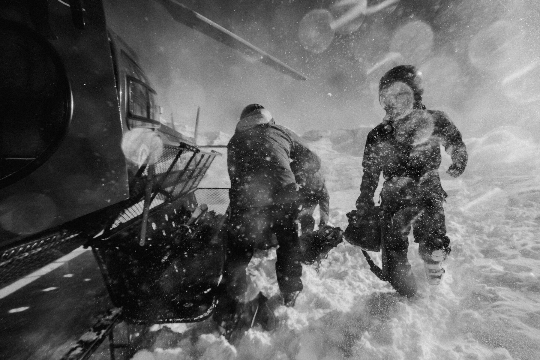 Behind the scenes on a heli-ski production