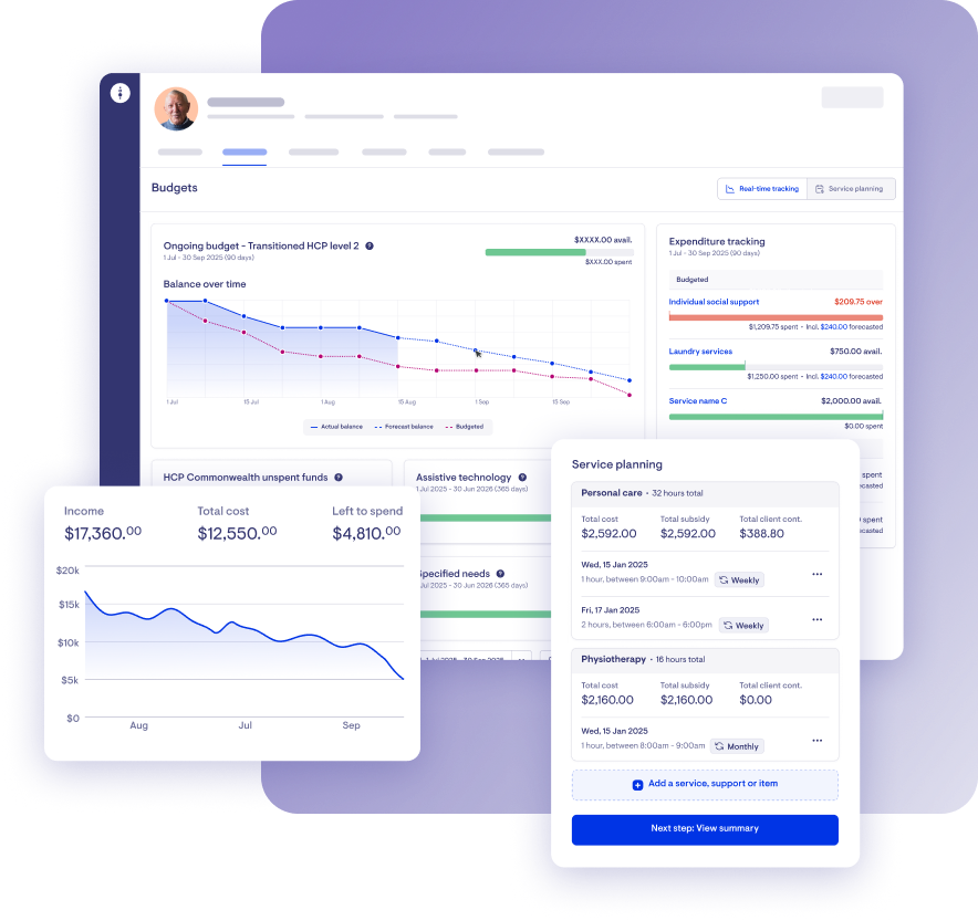 Illustration showing the budget tool