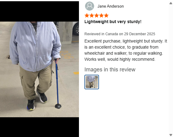 Customer photo of the cane in use