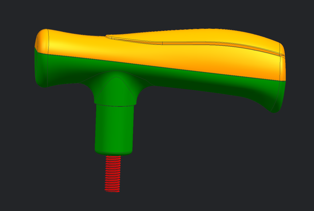 Handle mold design drawing
