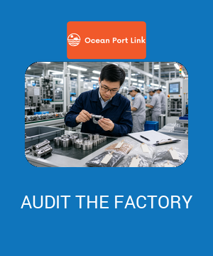 Illustrative factory audit cover showing an auditor checking production controls and records on a Chinese manufacturing floor.