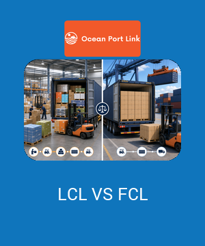 Illustrative LCL-versus-FCL cover comparing shared consolidation with exclusive-container loading across cost, handling and timing decisions.
