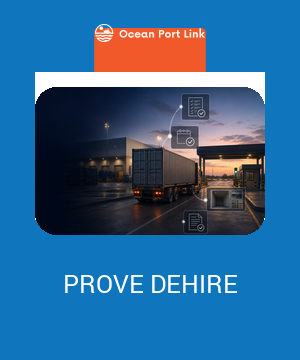 Illustrative empty-container return showing a container approaching a depot gate with current instructions, appointment and gate-in evidence.