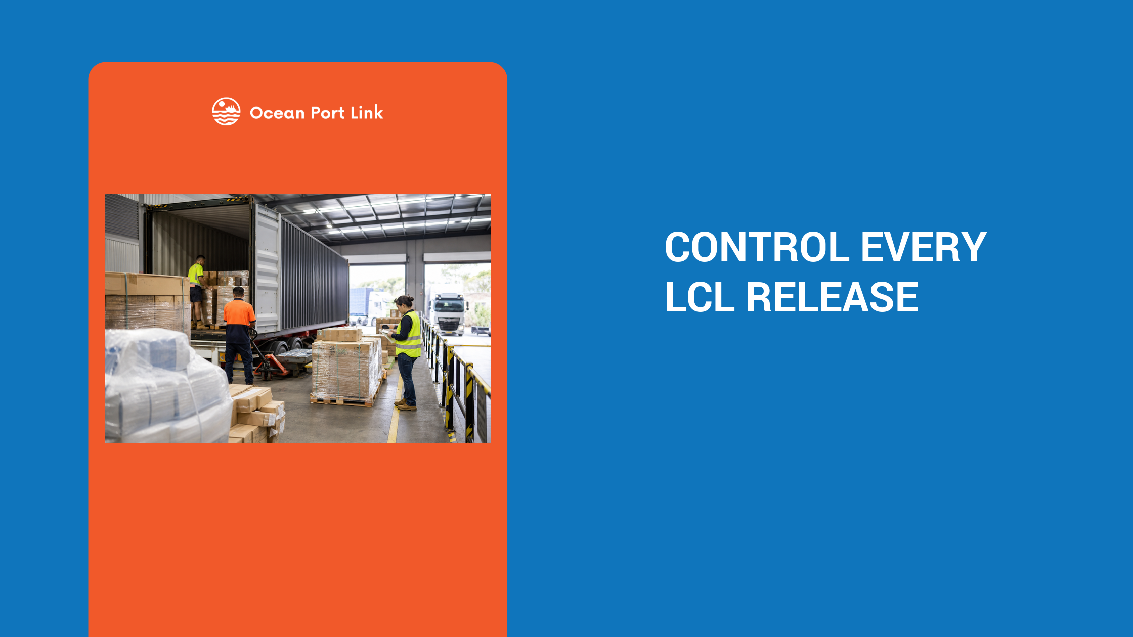 Illustrative LCL destination deconsolidation showing consignments separated at a container freight station before controlled pickup.