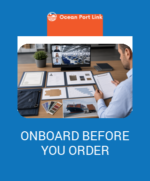 Importer reviewing a supplier onboarding control board with identity, specification, quality, logistics and release evidence.