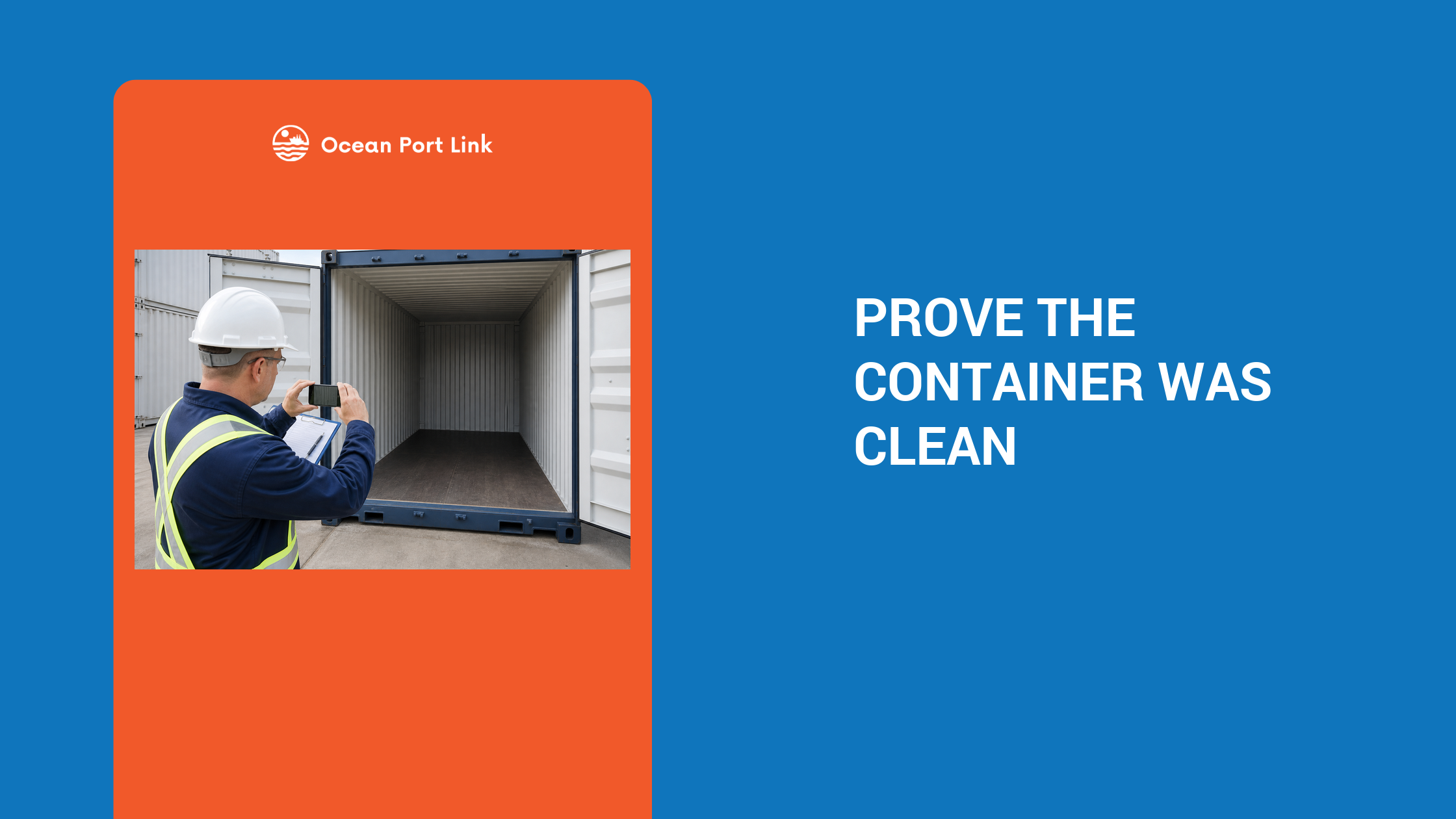 Importer reviewing container identity, internal and external cleanliness photos, exception actions and an FCL/X declaration.