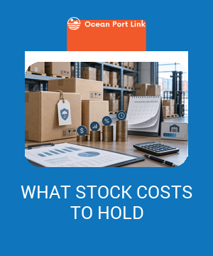 Importer reviewing average stock value and annual carrying-cost components for imported inventory.