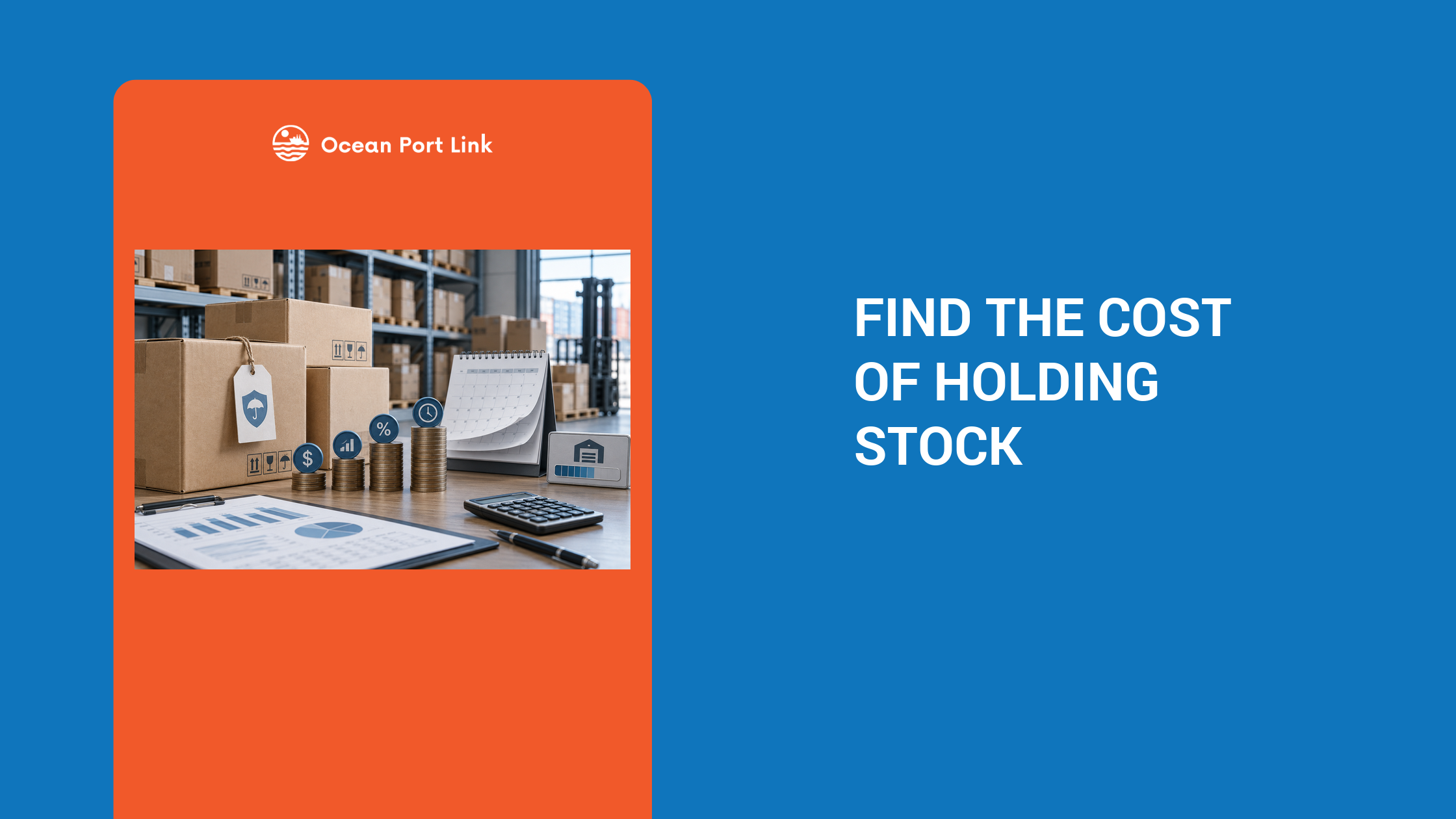 Importer reviewing average stock value and annual carrying-cost components for imported inventory.