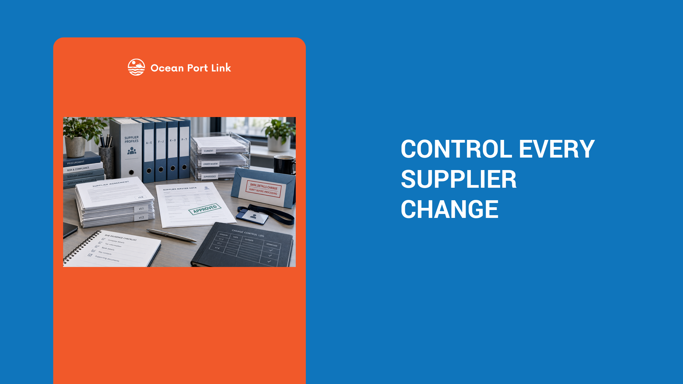 Importer reviewing a supplier change request, approval trail and controlled document versions.