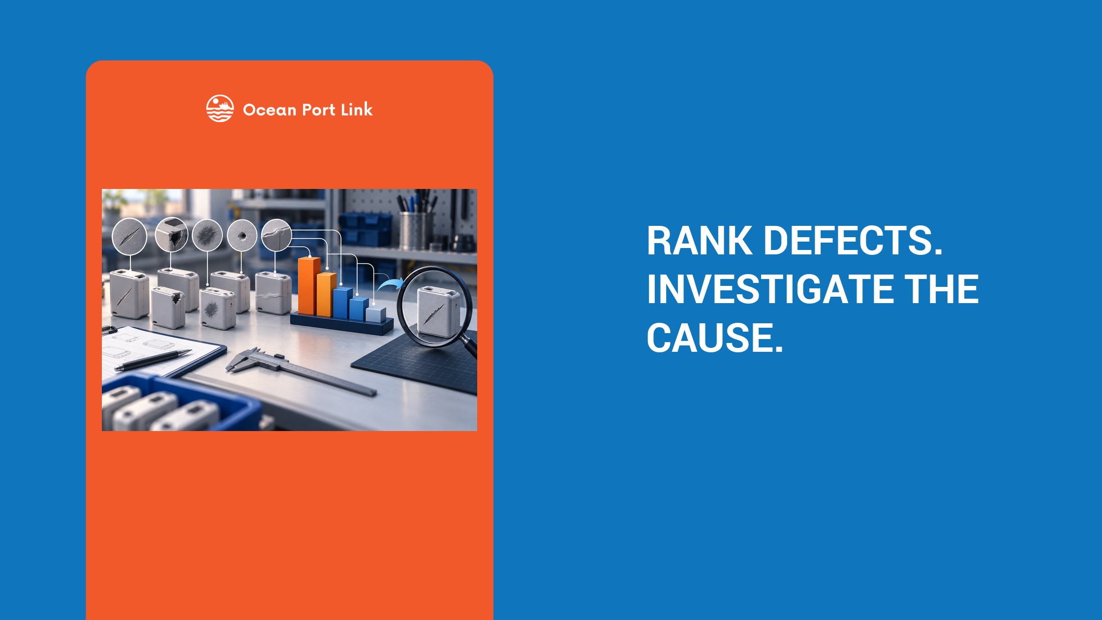 Illustration ranking visible product defects before a separate investigation step.