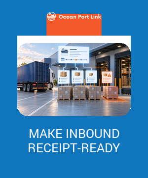 Importer reviewing a 3PL inbound pre-alert that aligns shipment references, expected SKU quantities, delivery timing and exception ownership.