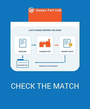 Illustrative versioned documentary workflow showing a producer or site change reopening a certificate-to-transaction check while earlier evidence is preserved.