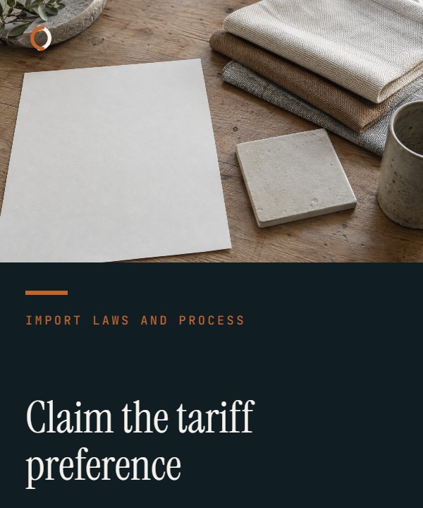Illustrative ChAFTA claim cover showing product, origin evidence and shipment documents aligned along a China-to-Australia route.