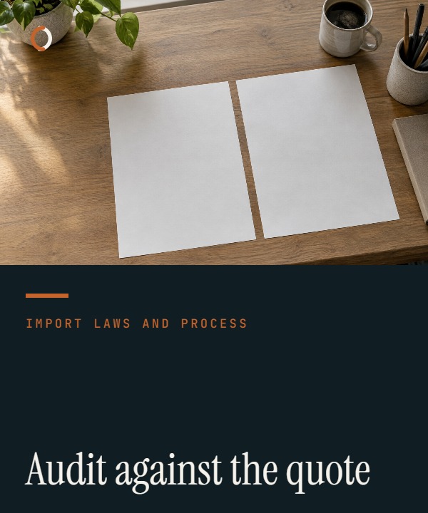 Importer auditing a freight invoice against the accepted quote and shipment documents.