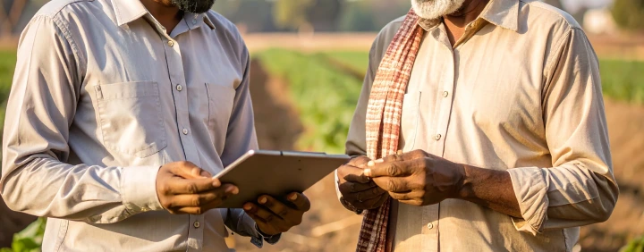 Digital platforms connecting farmers to markets and real-time guidance.