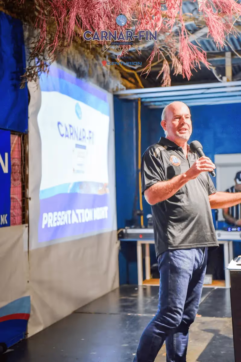 man presenting at Carnar-Fin 2023