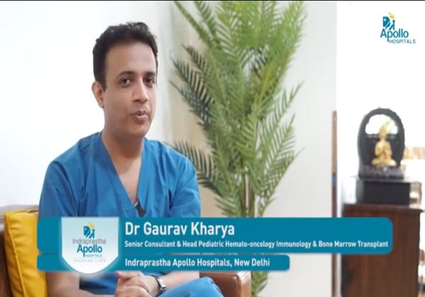 Dr. Gaurav Kharya, BMT and Pediatric Oncology Specialist at Apollo Delhi, during a hospital awareness session.
