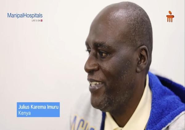 Julius from Kenya recovers successfully after a living-donor liver transplant at Manipal Hospitals, India.