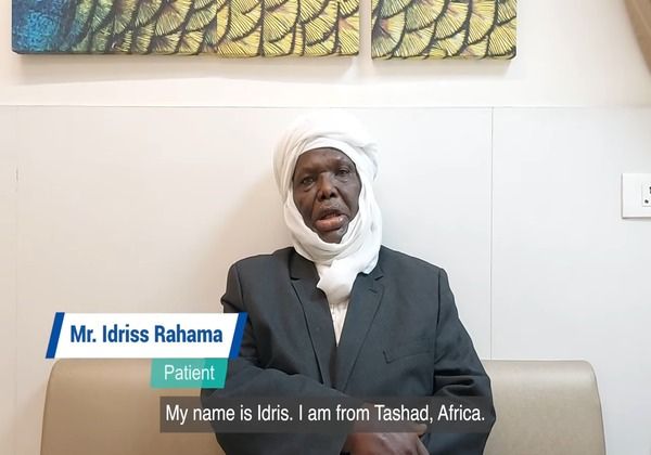 Mr. Idris Rahama from Africa after brain tumour surgery at Manipal Hospital, Delhi