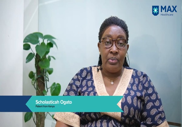 Scholasticah Ogato from Kenya after meningioma treatment at Max Hospital, Delhi.