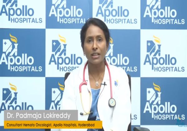 Dr. Padmaja Lokireddy, Hemato Oncologist at Apollo Hospitals Hyderabad, speaks at an awareness session.