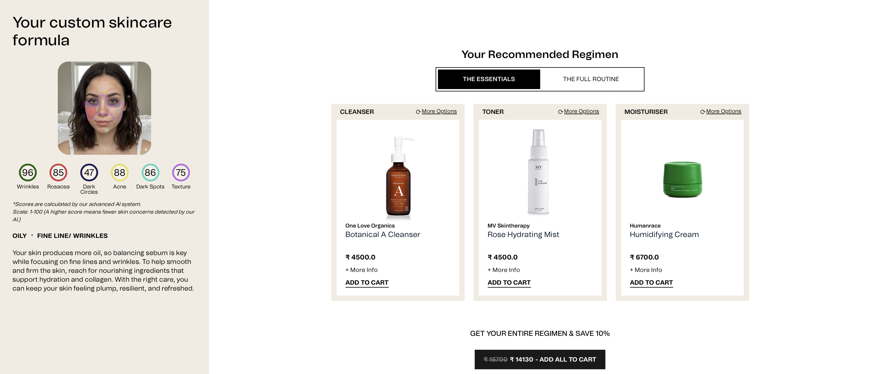 The Detox Market AI-powered skin quiz experience