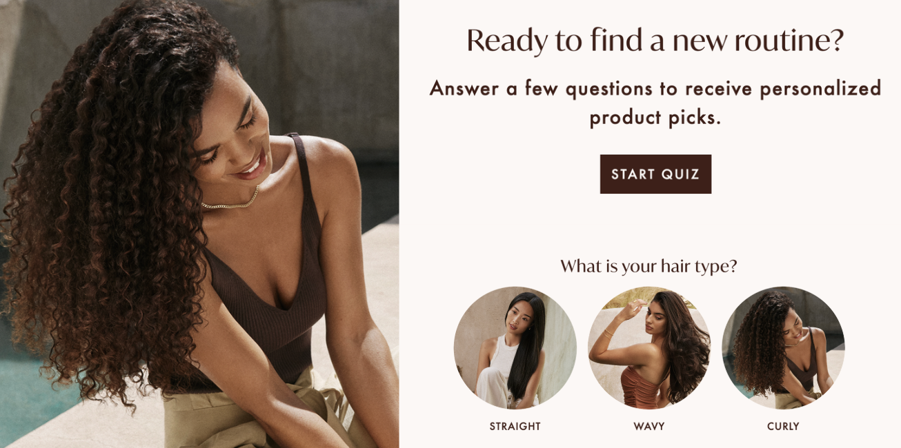 Moroccanoil personalized hair quiz experience helping customers find their ideal routine