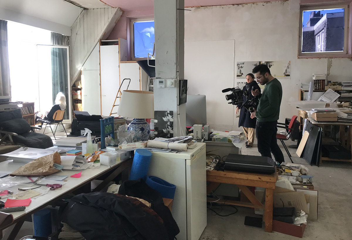 Jo Baer’s studio during the making of their short film with Daniel Donato, 2023. Photo: Janine Armin