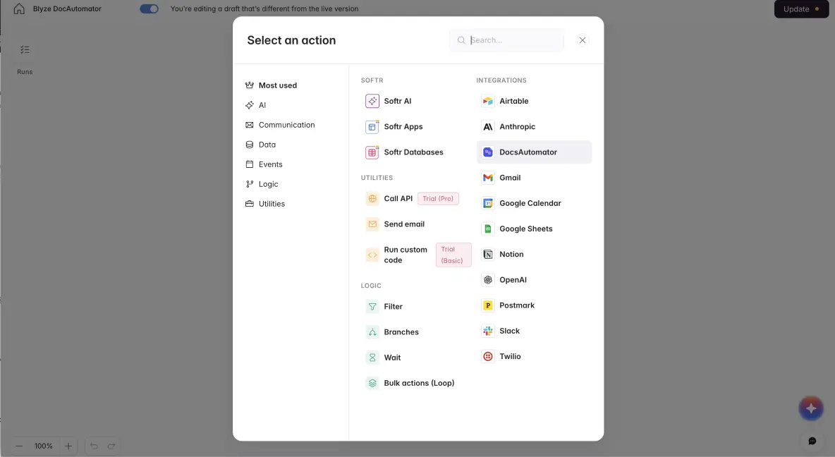 Softr to PDF Screenshot