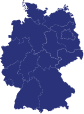 Map of Germany showing federal state boundaries in dark blue.