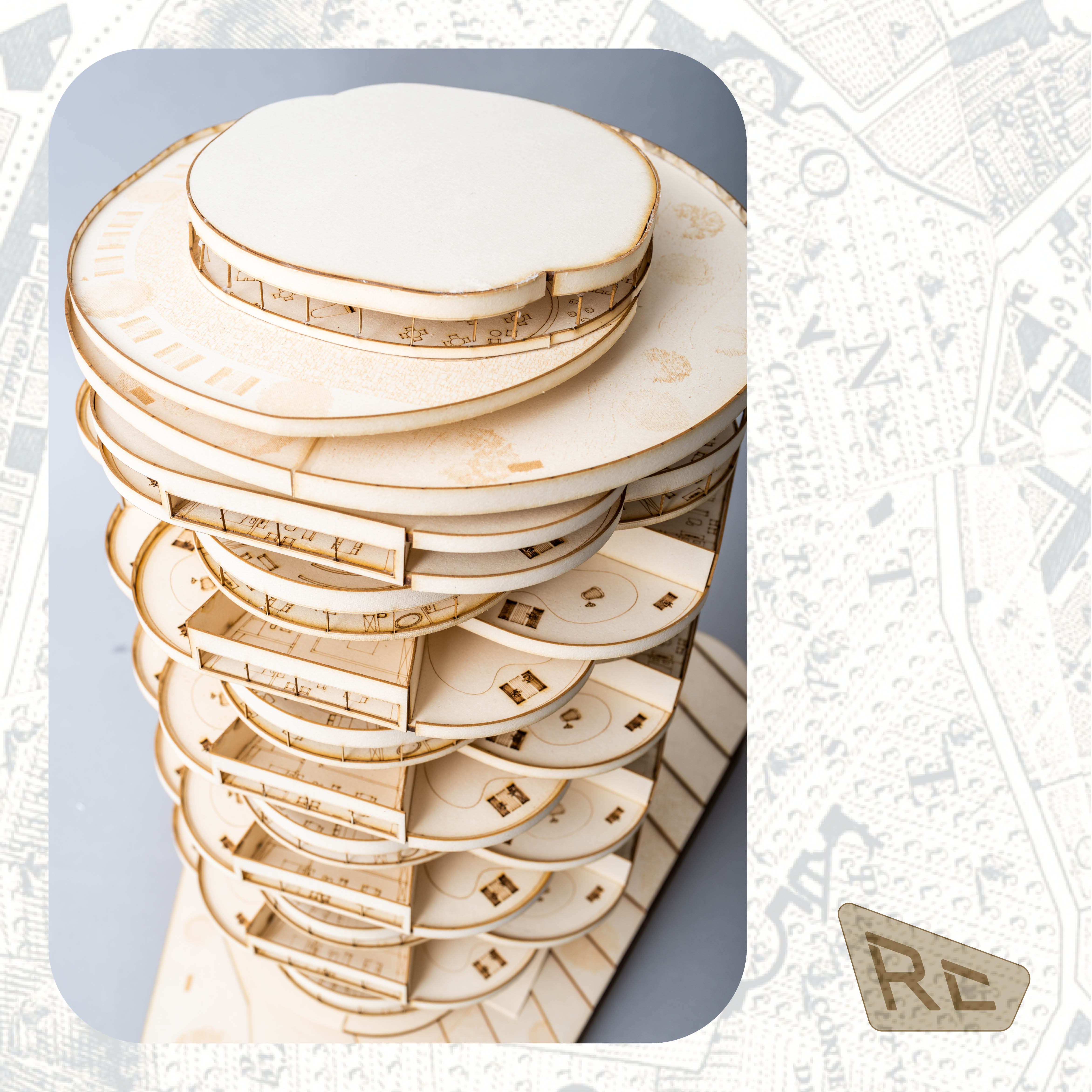 Tower Study model, close-up detail — Rome