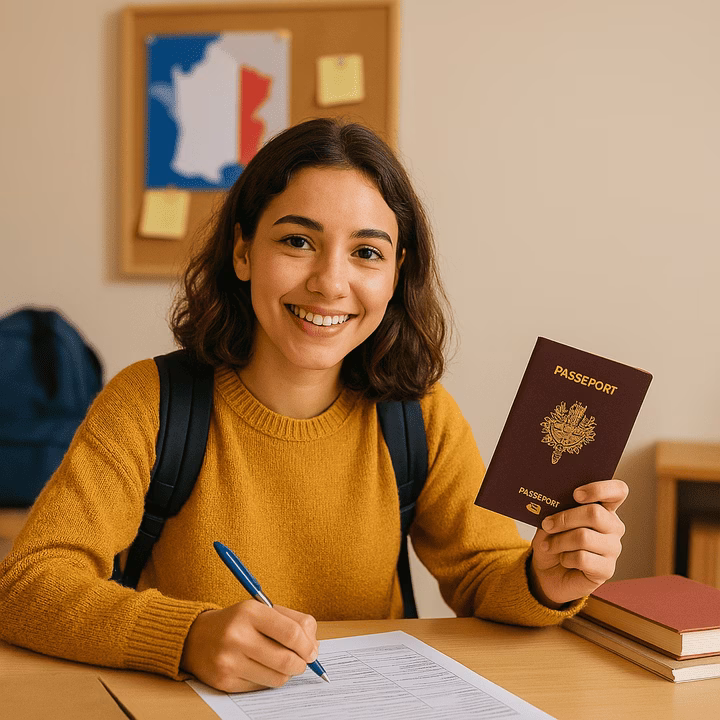 A young international student applying for the VLS-TS visa for France.
