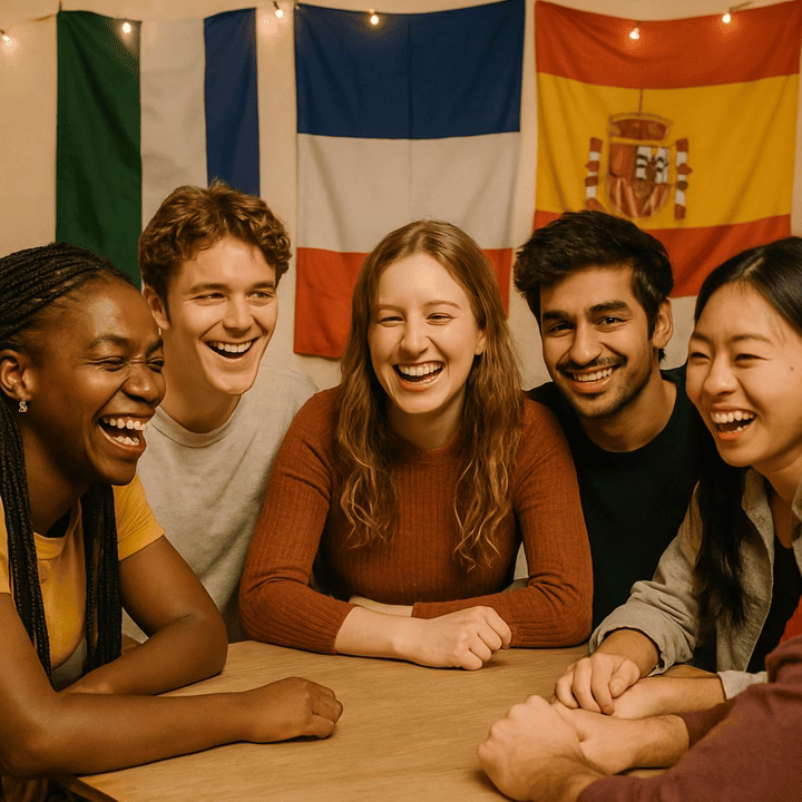 A group of Erasmus students enjoying their time in France.