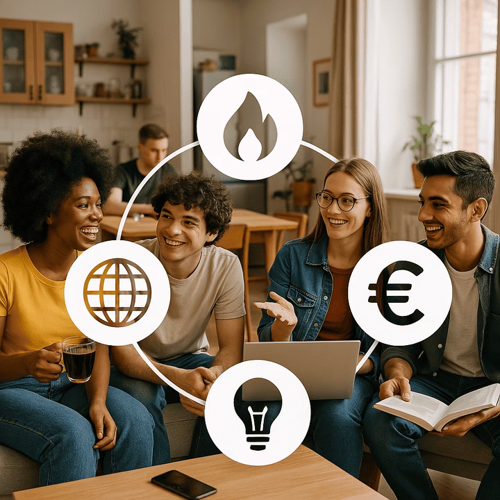Essential utilities in France: electricity, gaz and internet.