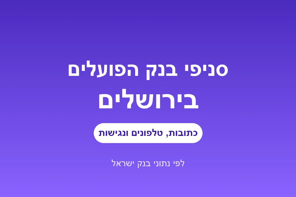 סניפי בנק הפועלים בירושלים