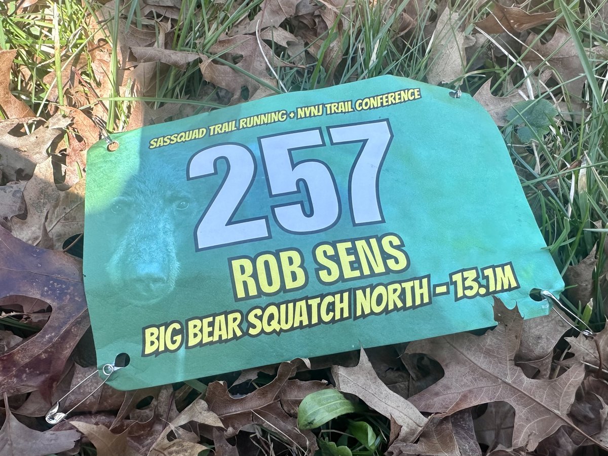 Race bib number 257 for Rob Sens, Big Bear Squatch North 13.1 miles, Sassquad Trail Running and NYNJTC