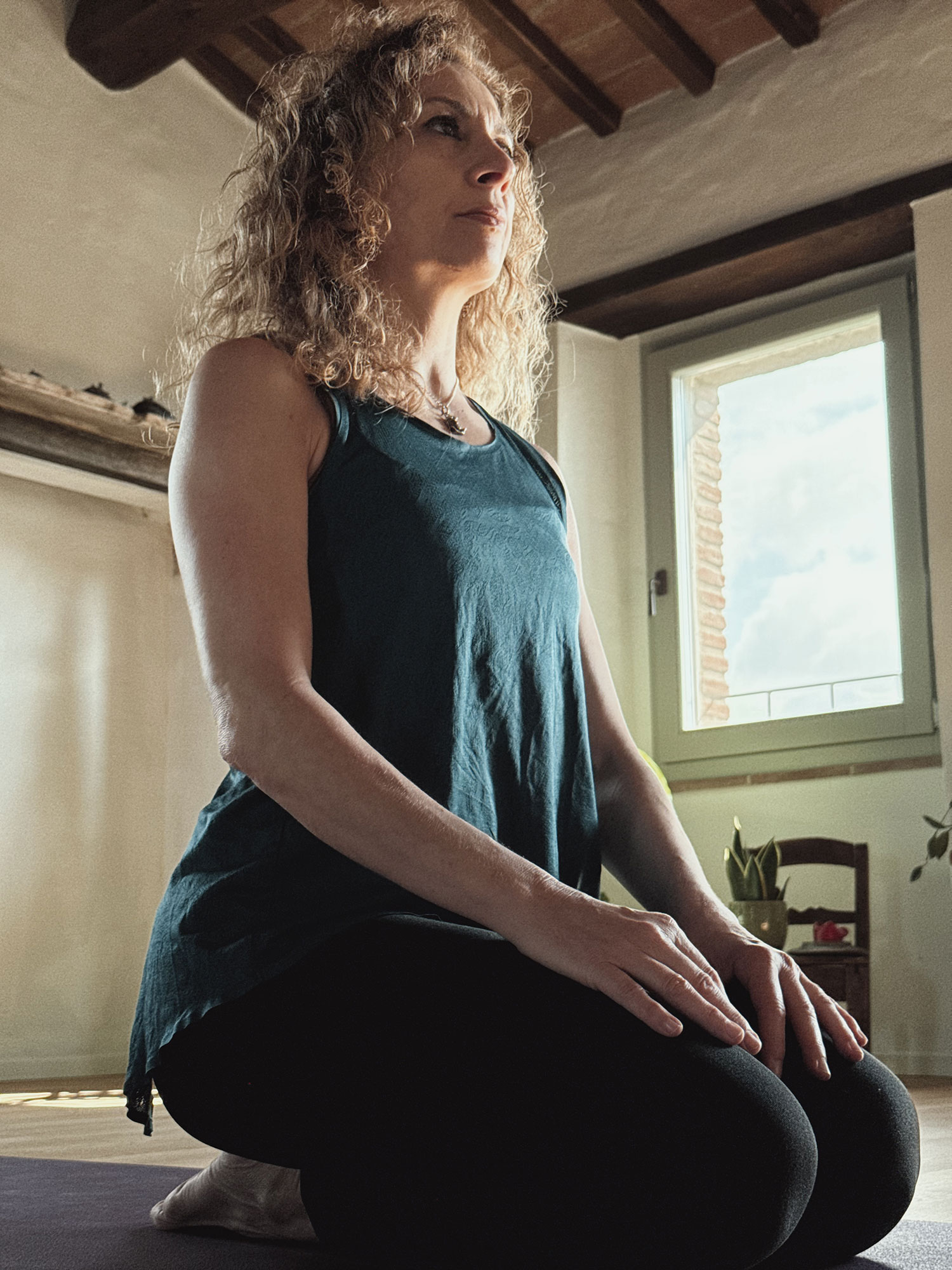 Giulia practicing breathwork