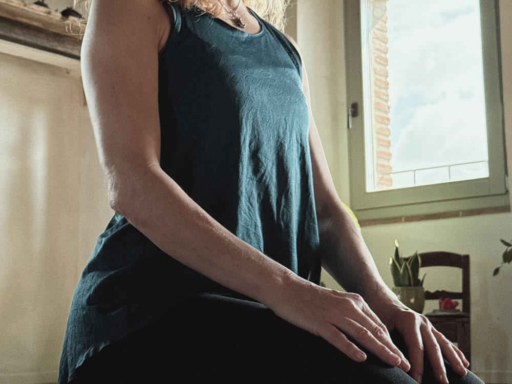 Giulia practicing breathwork