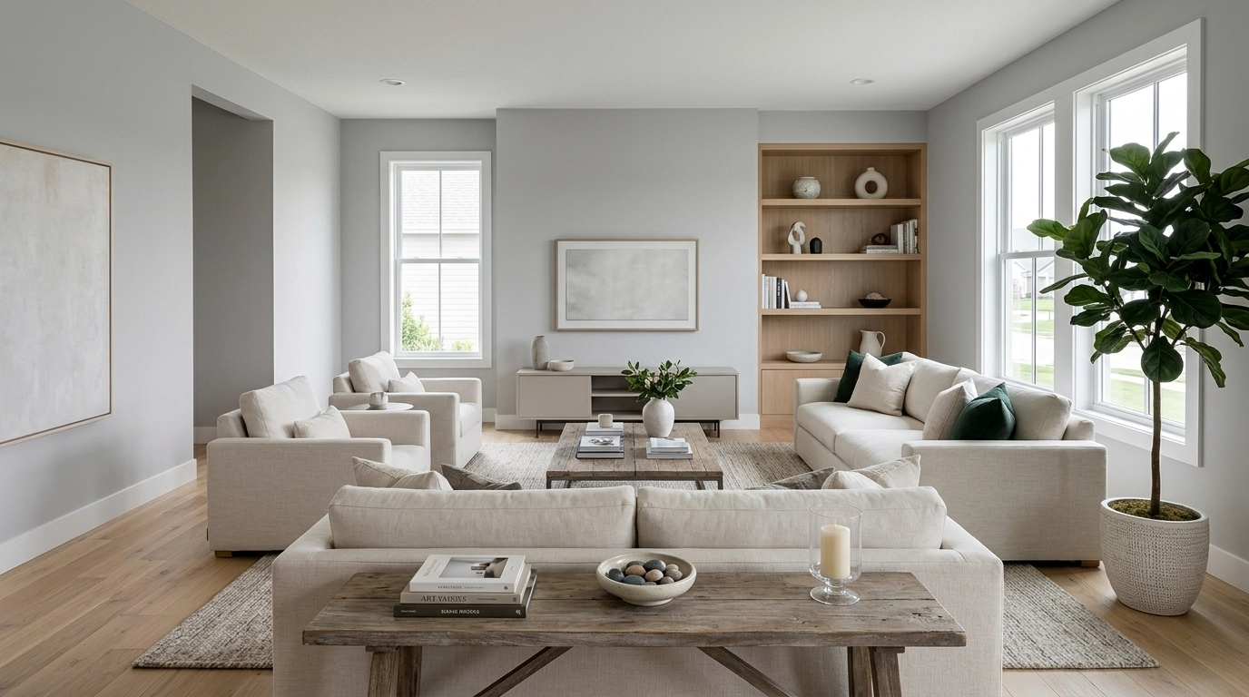 Beautifully staged and photographed living room