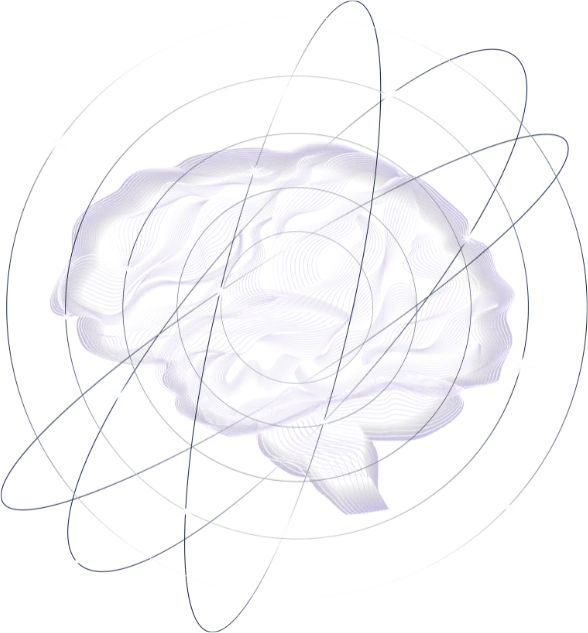  A purple brain with a star in the center.