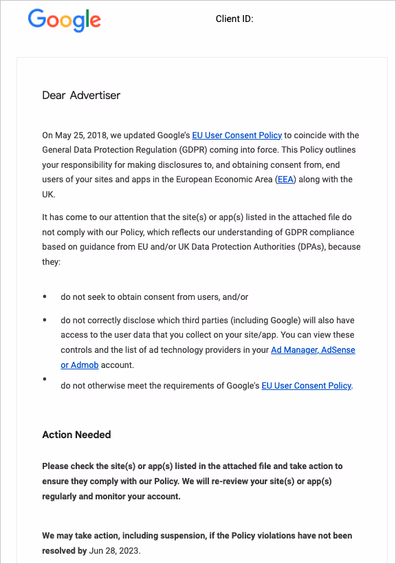google-gdpr-email