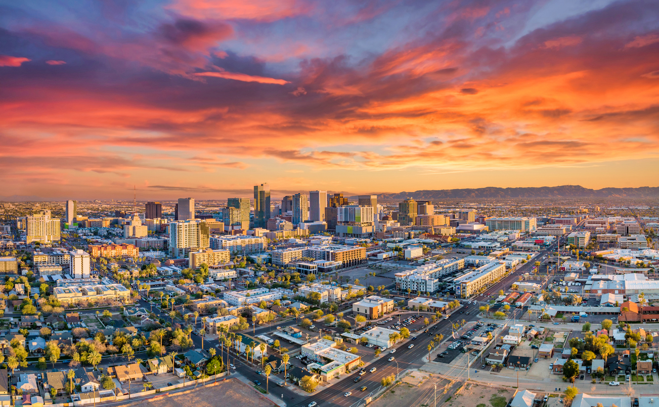 a picture of a city real estate skyline
