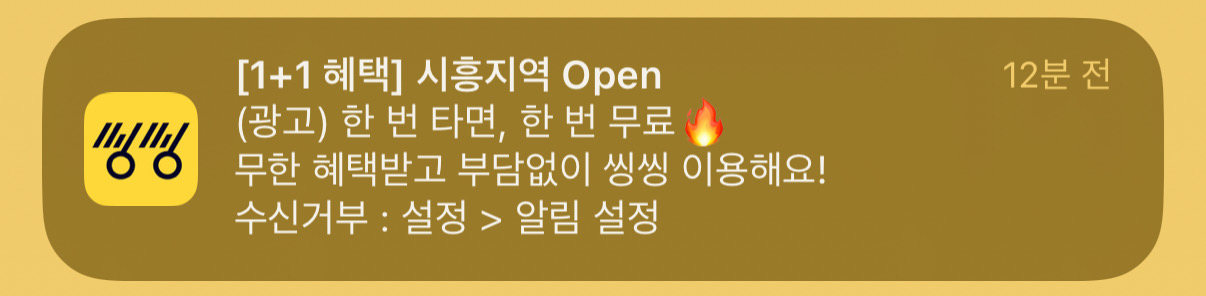 씽씽 데이터 기반 마케팅 푸시 메시지 예시