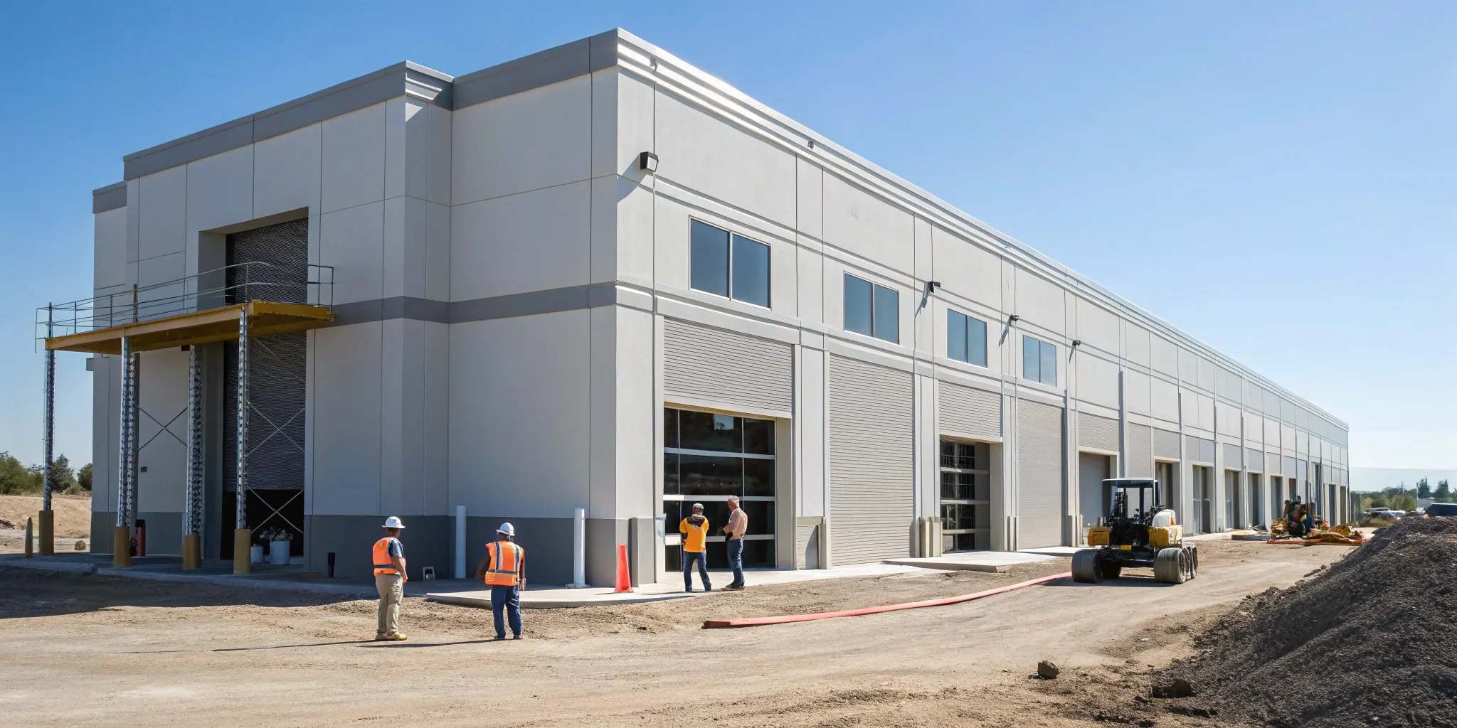 Self storage construction companies building a new, modern facility.