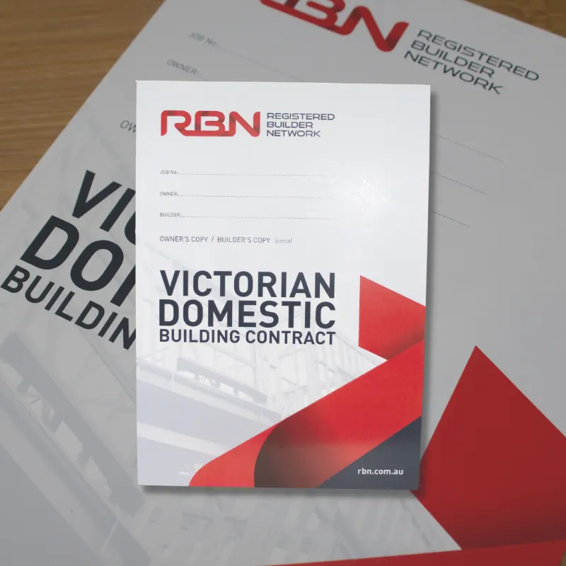 Victorian Domestic Building Contract front page