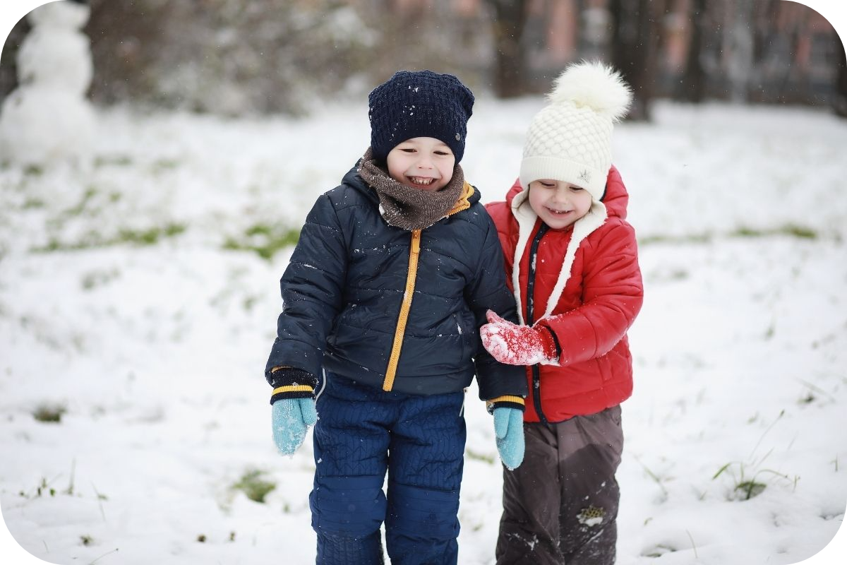 kids playing in snow