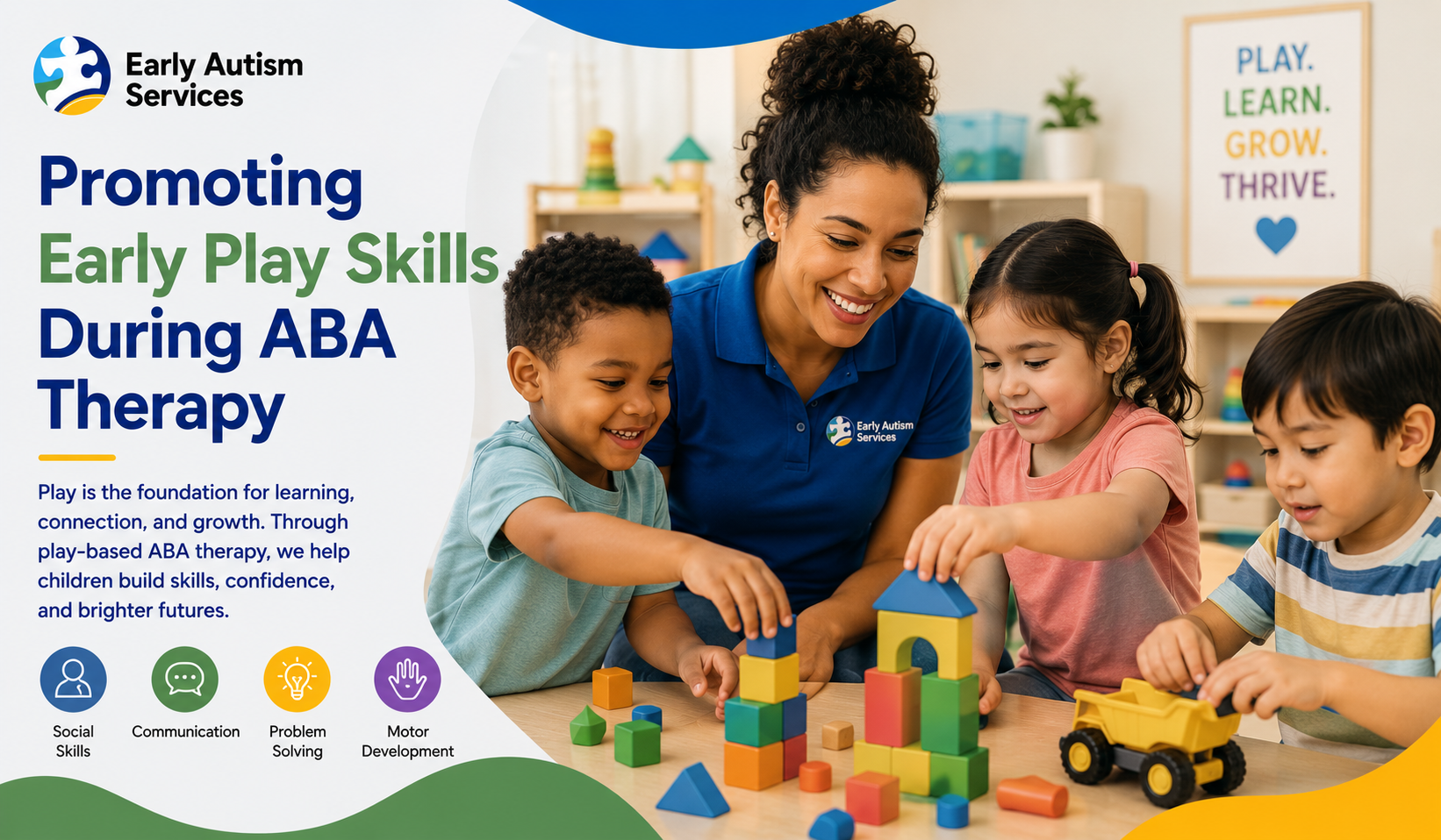 An Early Autism Services Teacher playing with autistic kids