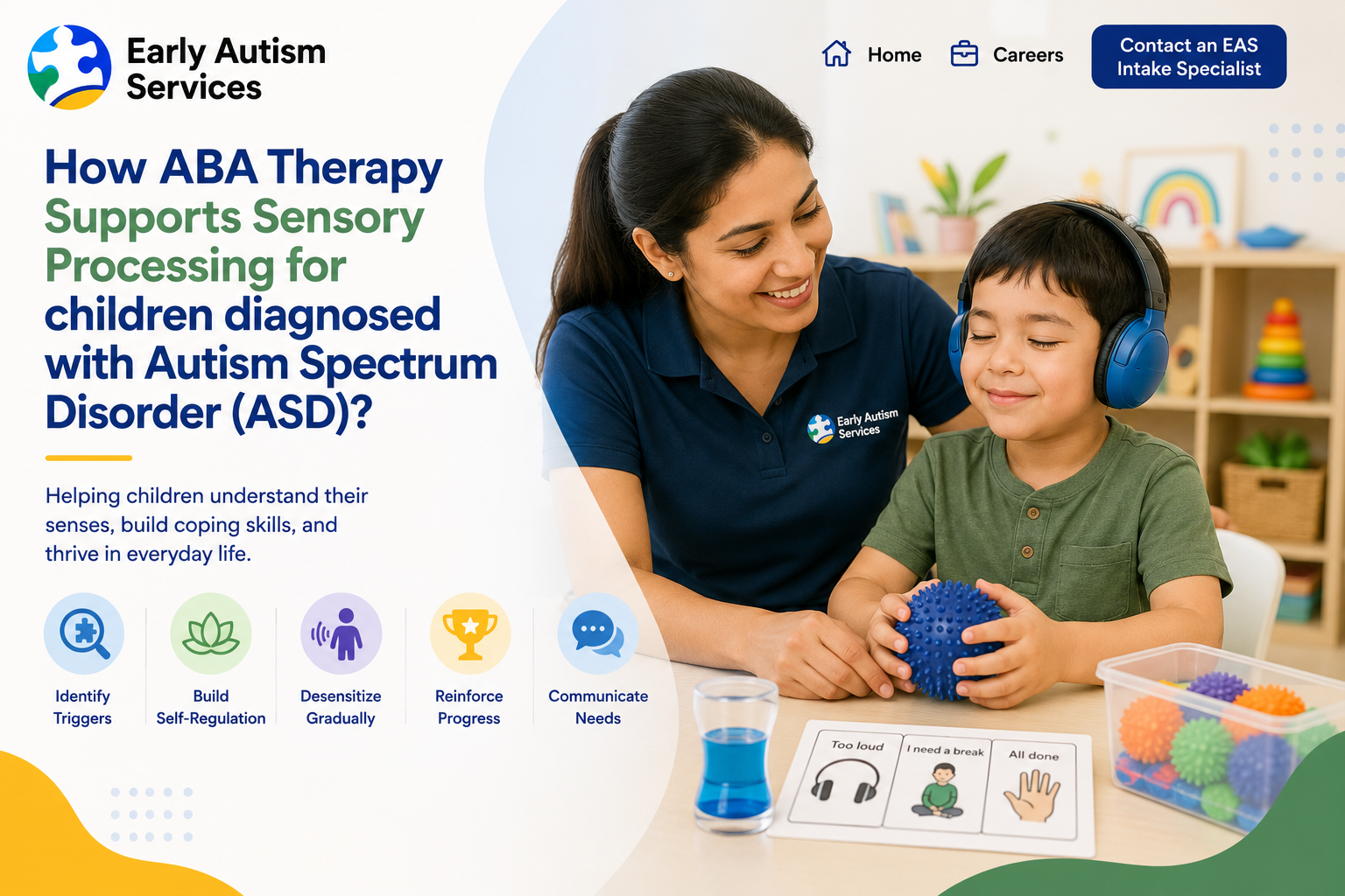 A child listening to music with his mother at Early Autism Service