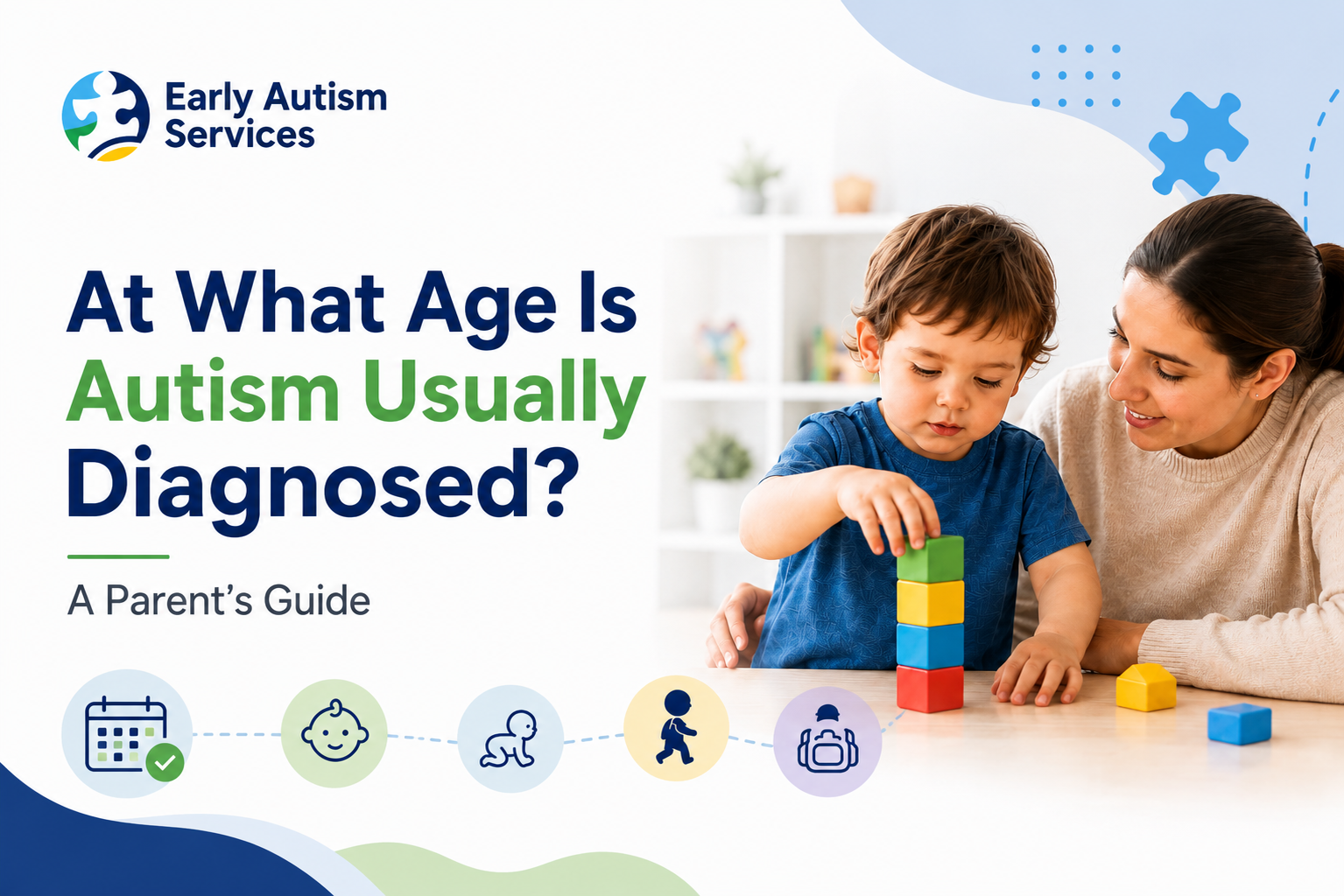 Parent and young child playing together for a guide on what age autism is usually diagnosed.