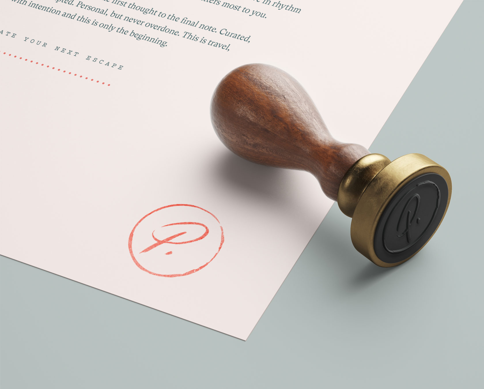 ink stamp with letter